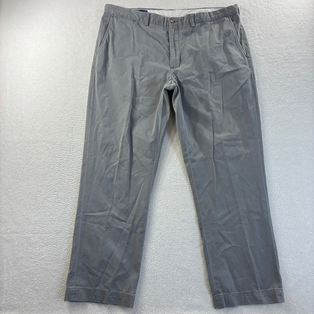 Polo Ralph Lauren‎ Preston Chino Pants Mens 40x32 Beige Cotton Flat Front Preppy